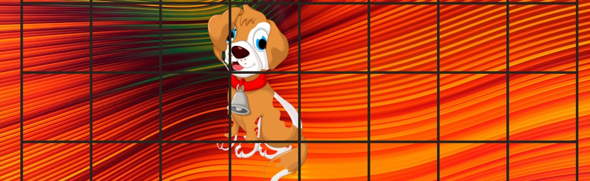 Cartoon dog puzzle for kids