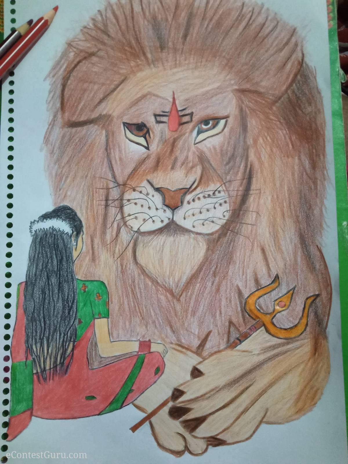 Maa Durga with lion