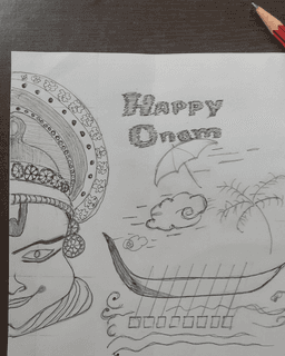 Onam Drawing  Pencil sketch