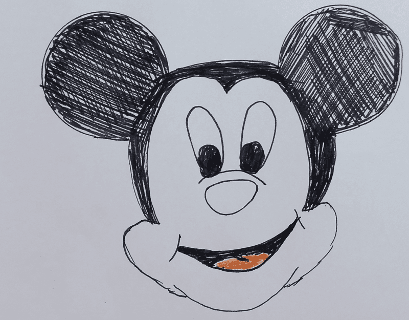  scribbling Mickey Mouse sketch pen drawing