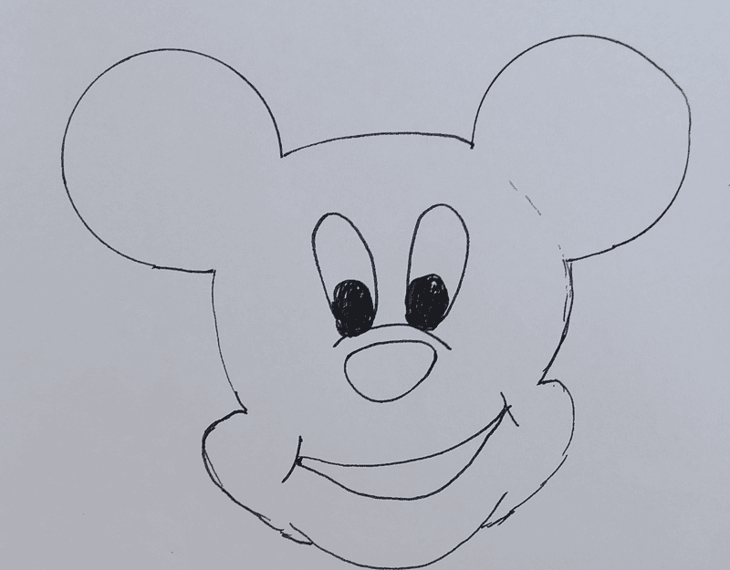  scribbling Mickey Mouse sketch pen drawing