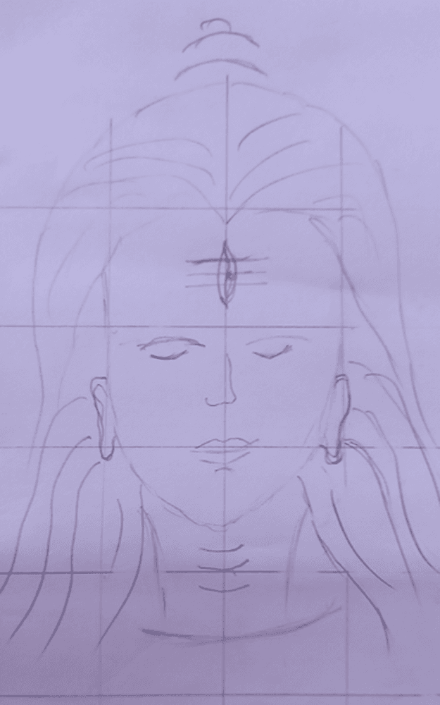 Lord Shiva- mahashivratri line art pencil sketch