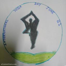 Yoga day drawing 