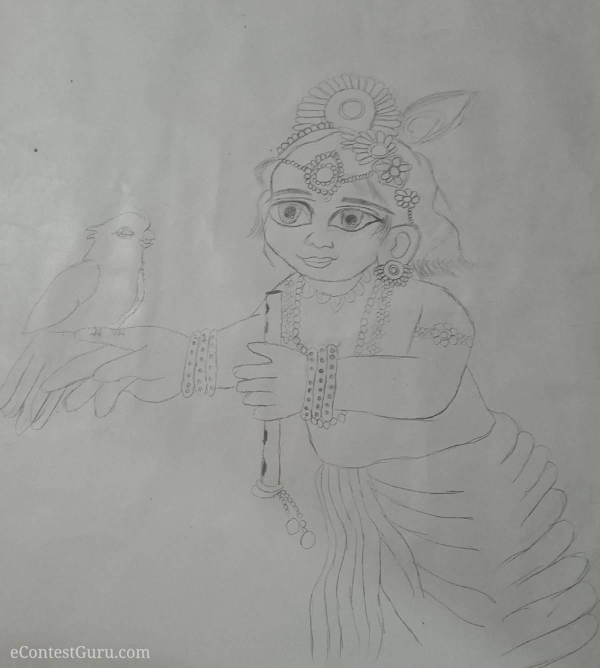 krishna drawing