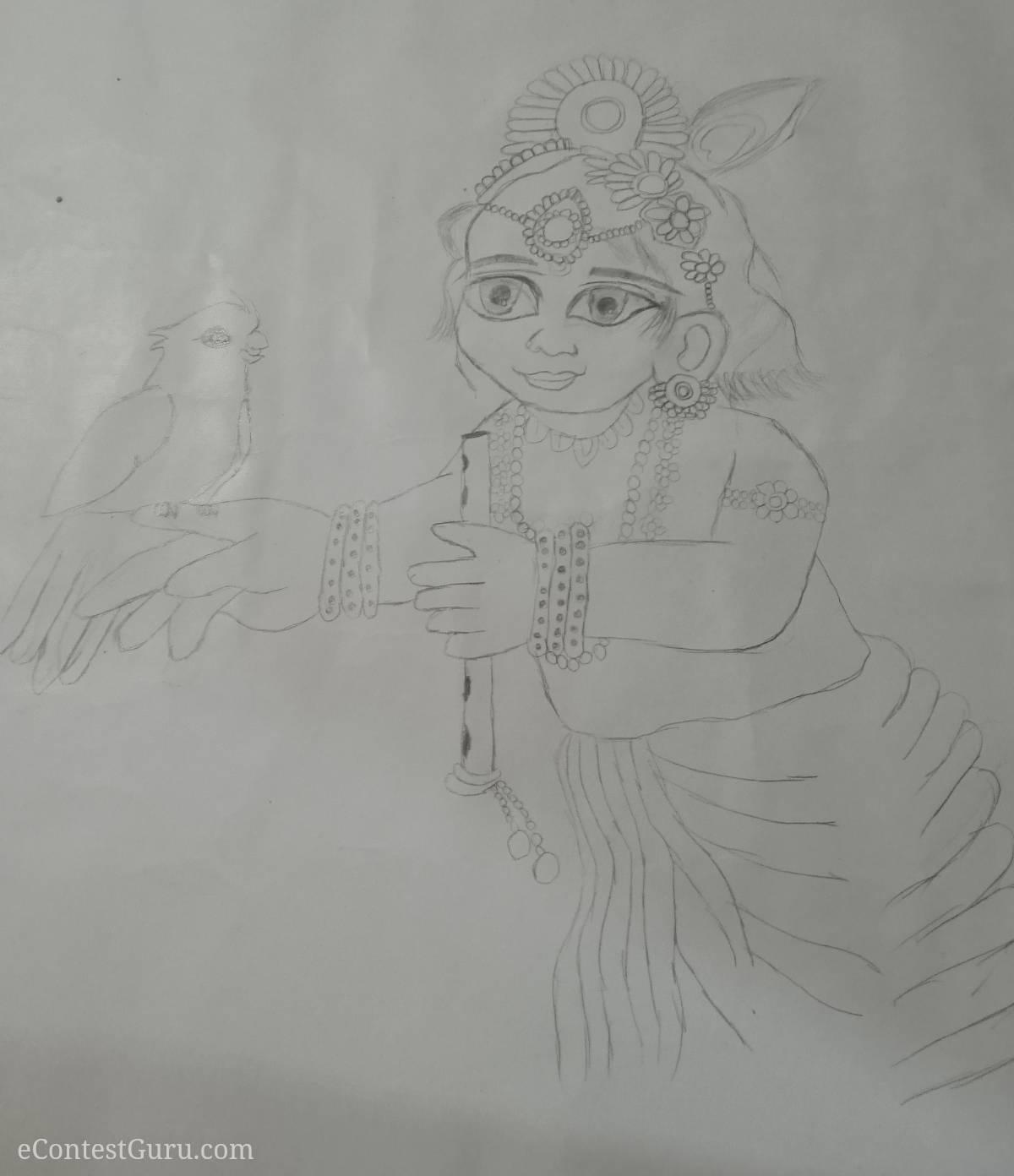 krishna drawing