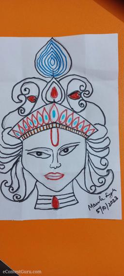 Durga Maa drawing