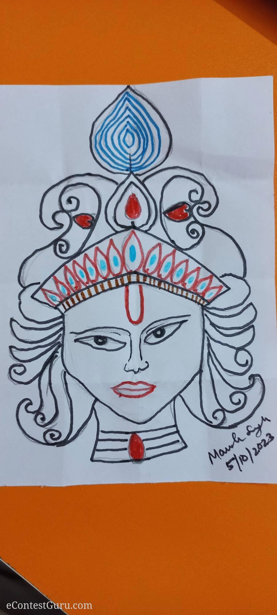 Durga Maa drawing