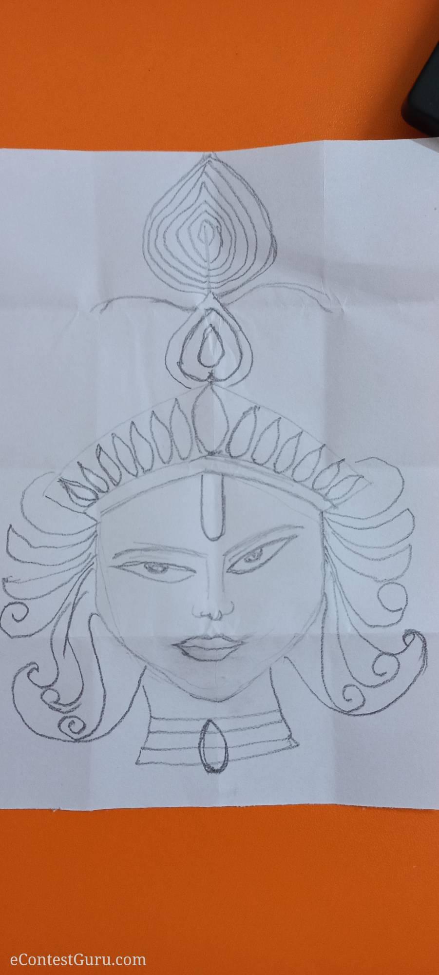 Durga Maa drawing