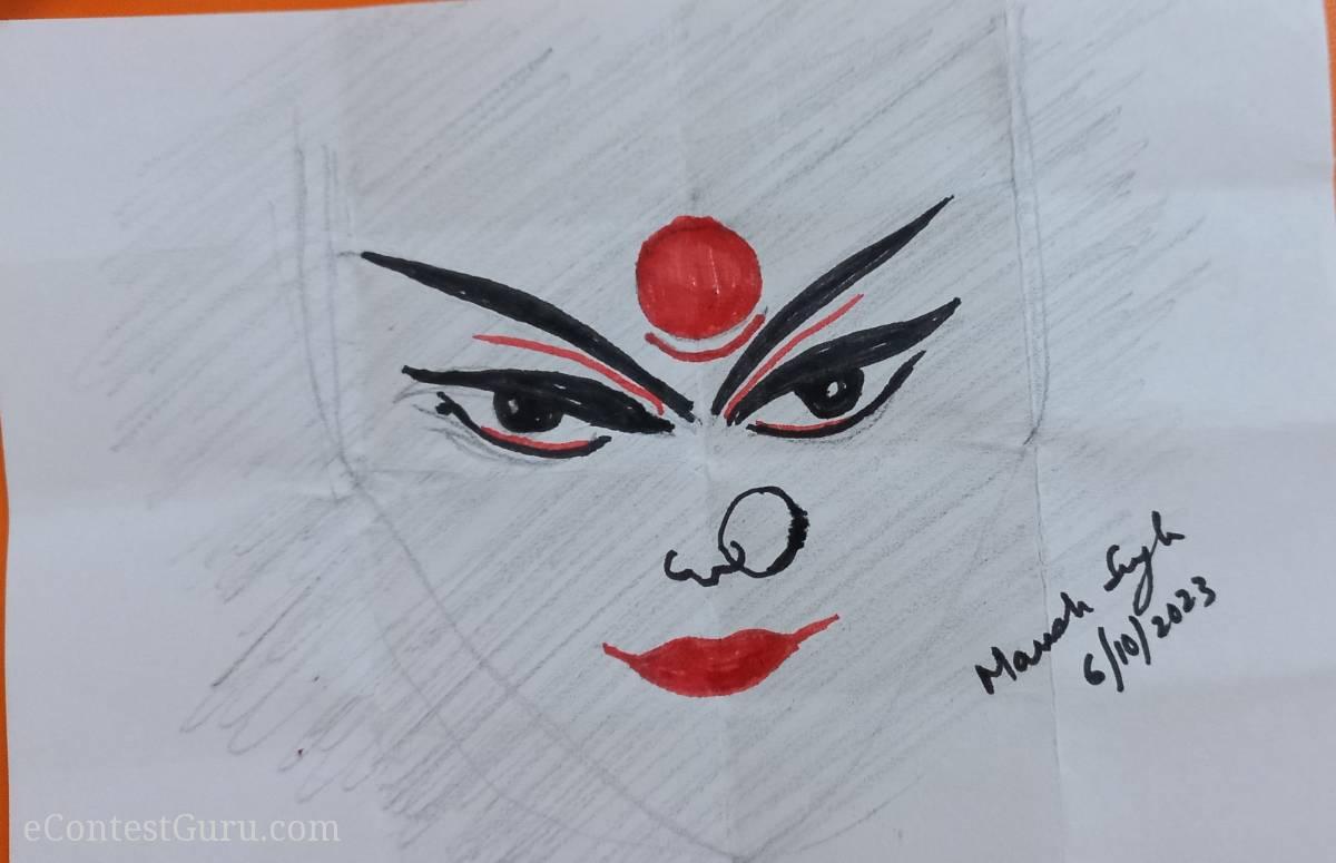 Durga Mata drawing