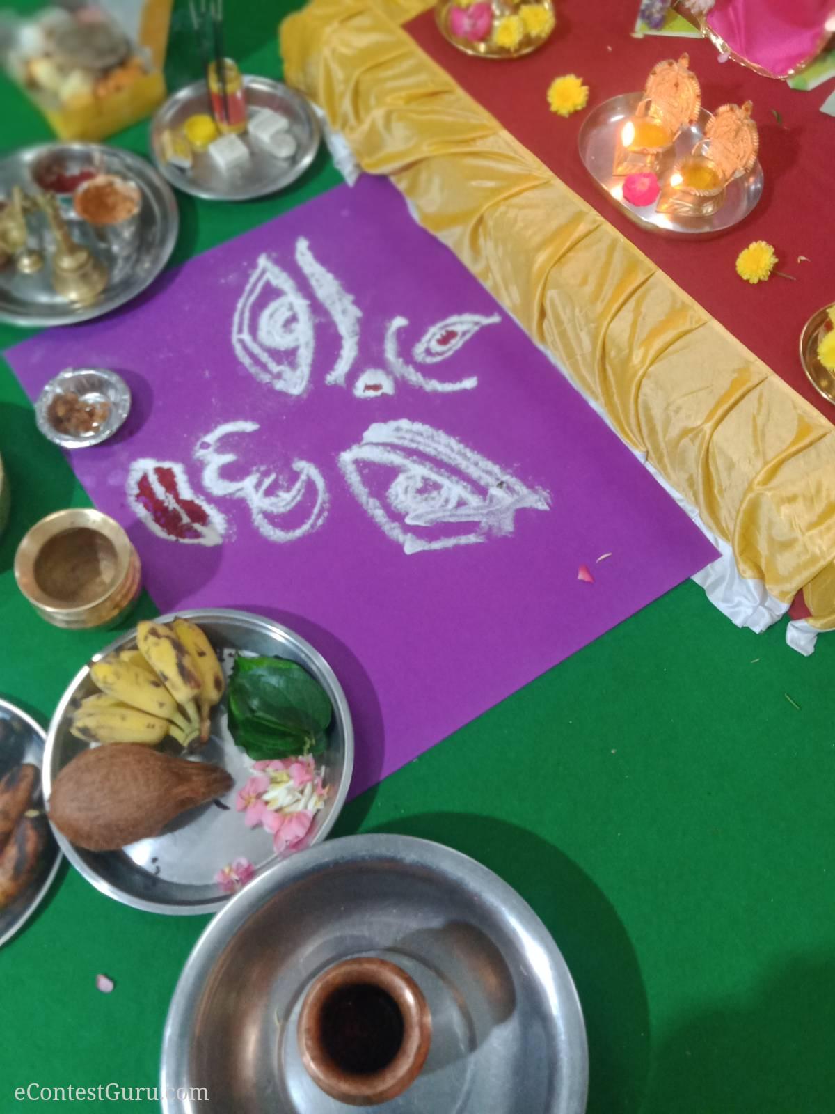 Durgha rangoli contest rangoli 2