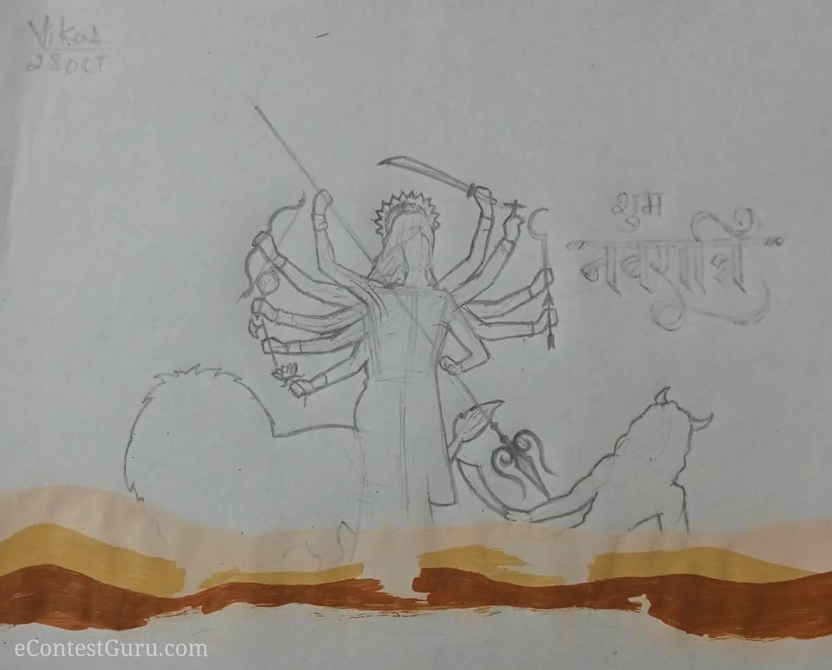 Durga Devi killing evil 