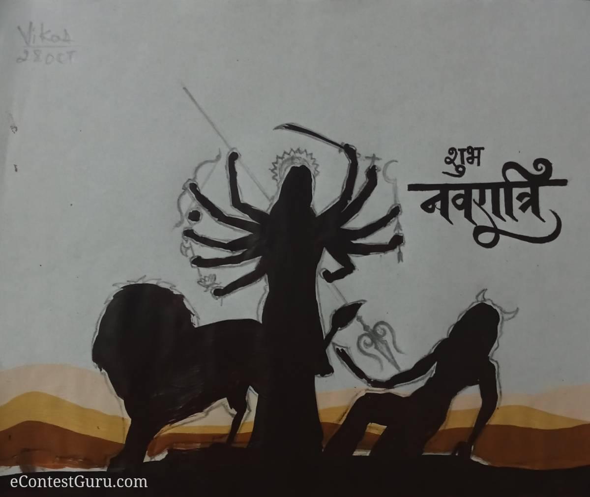 Durga Devi killing evil 