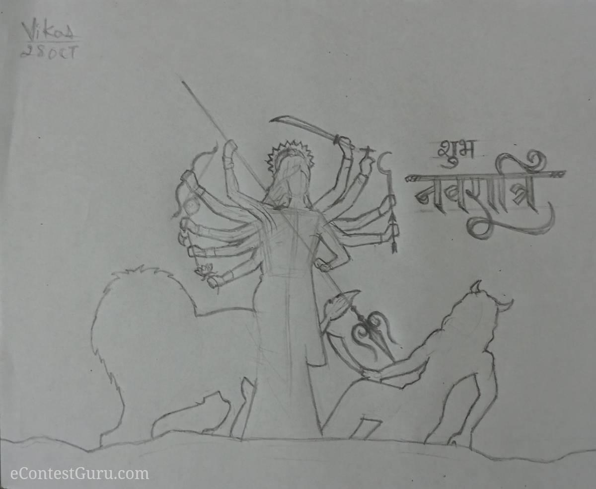 Durga Devi killing evil 