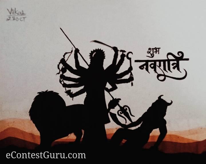 Durga Devi killing evil 