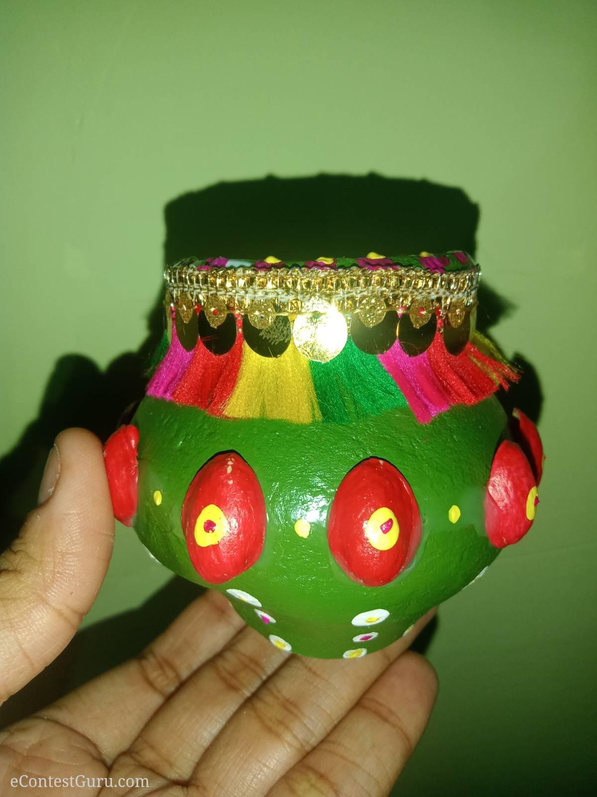 Diya Holder From Waste kulhad