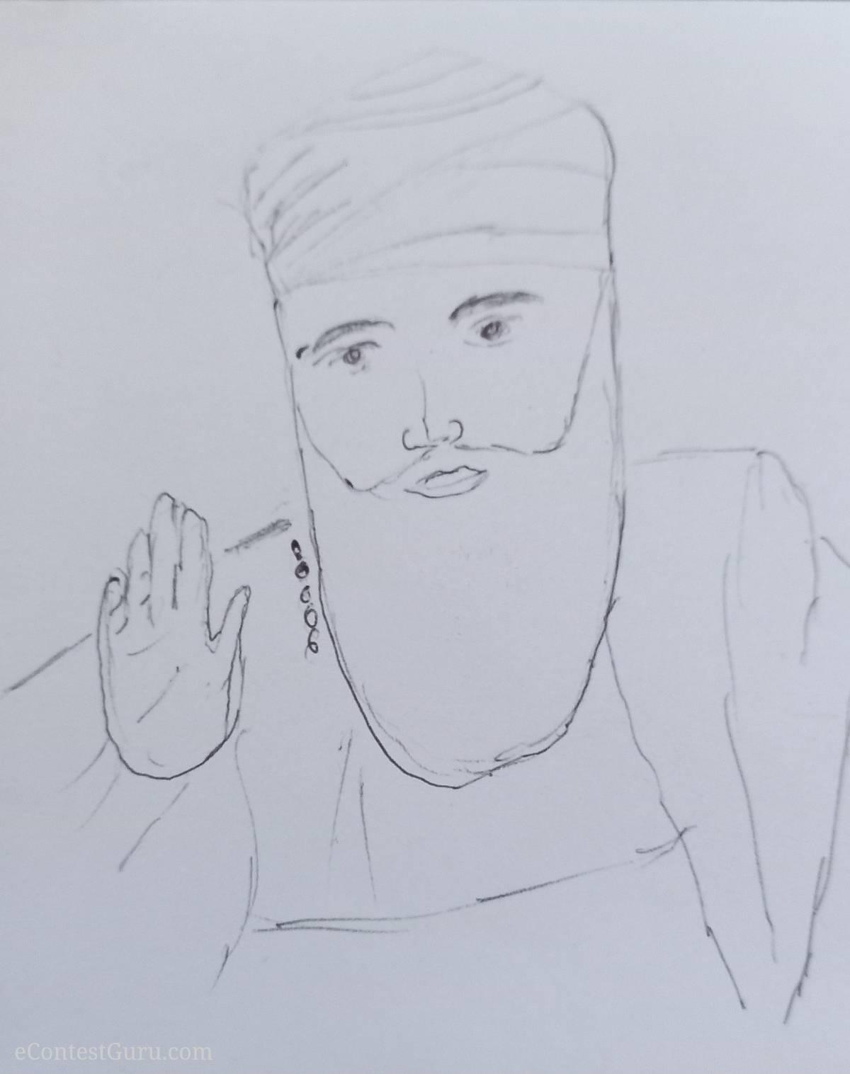 Guru nanak pen sketch