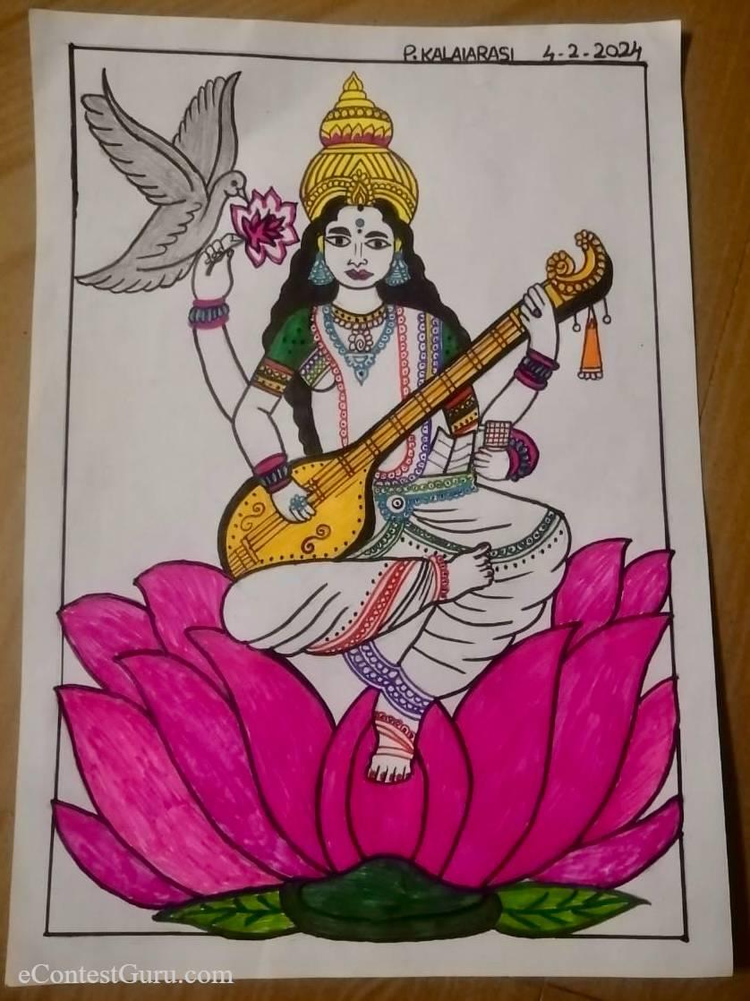 art of saraswati mata