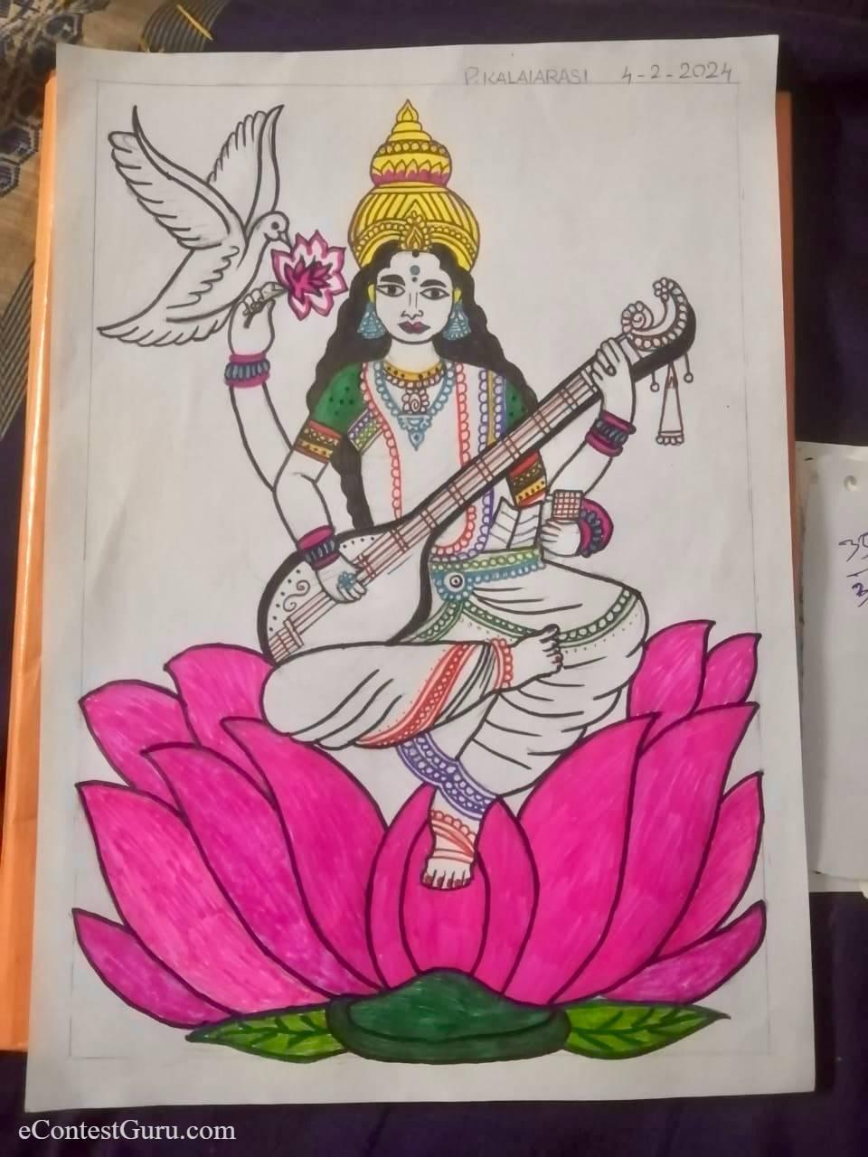 art of saraswati mata