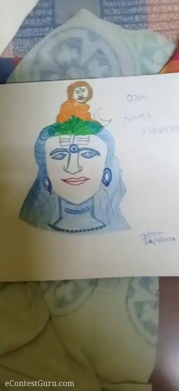 Shiva drawing coloured