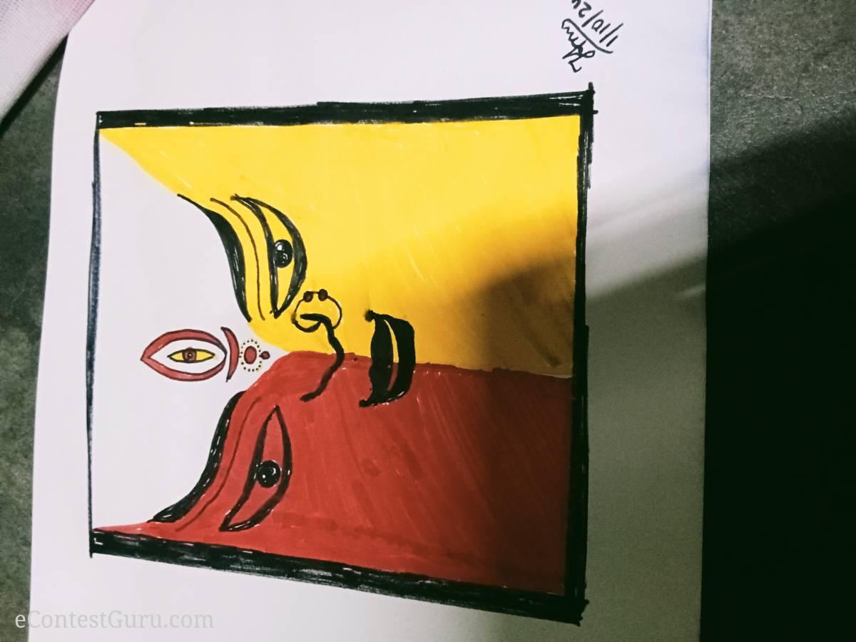 Durga maa easy drawing