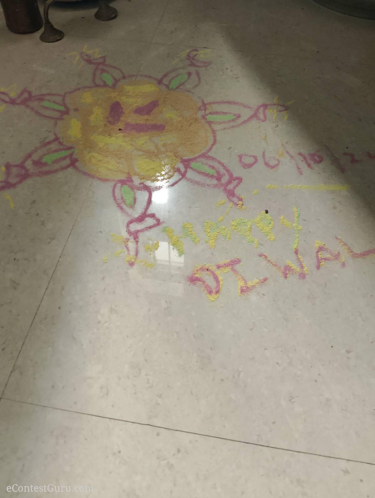 Rangoli type diya kolam 