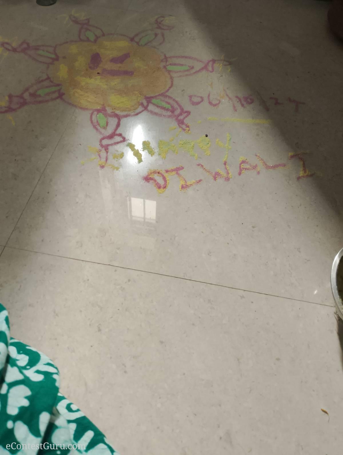 Rangoli type diya kolam 