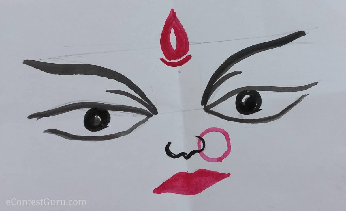 Durga Mata water color drawing 2024