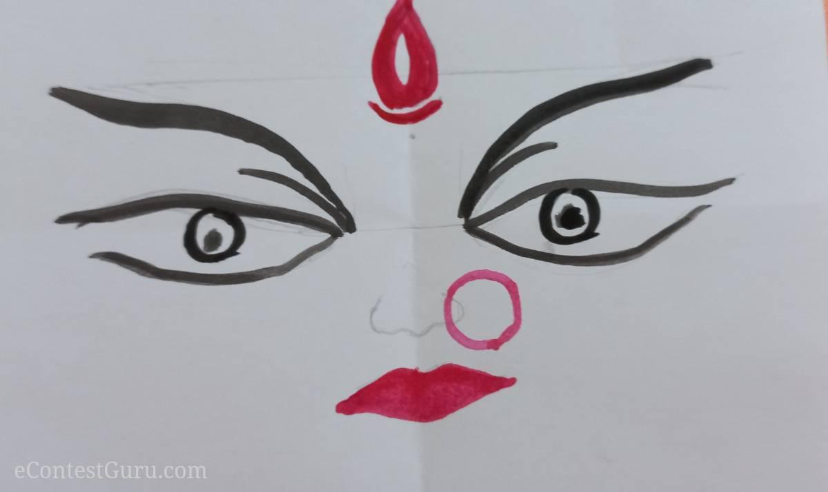 Durga Mata water color drawing 2024