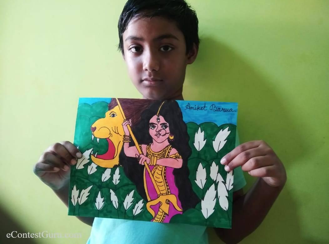 Maa Durga Drawing