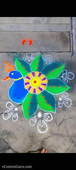 Peacock rangoli