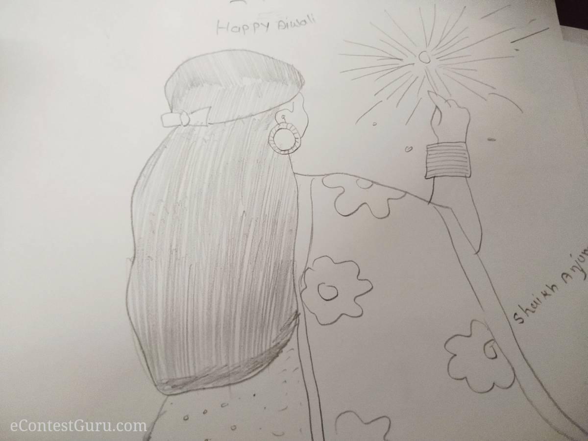 Happy diwali drawing 