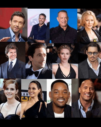 Identify the name of the hollywood actors in the leading role 