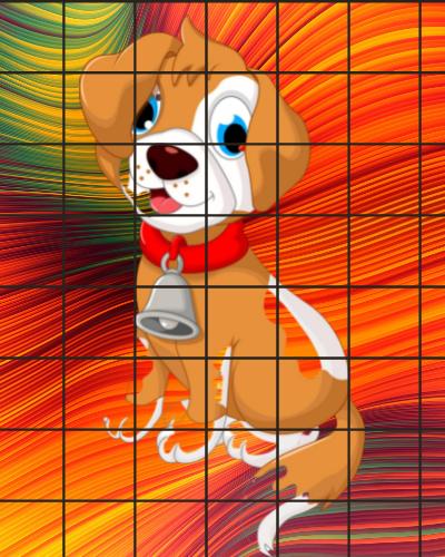 Cartoon dog puzzle for kids