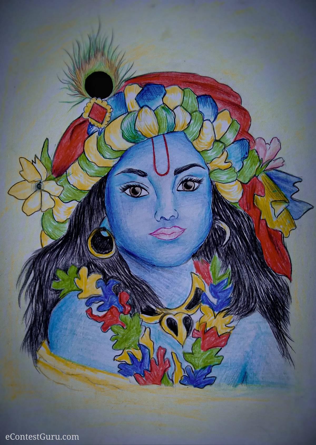 krishna drawing  i am pritam mondal age 15