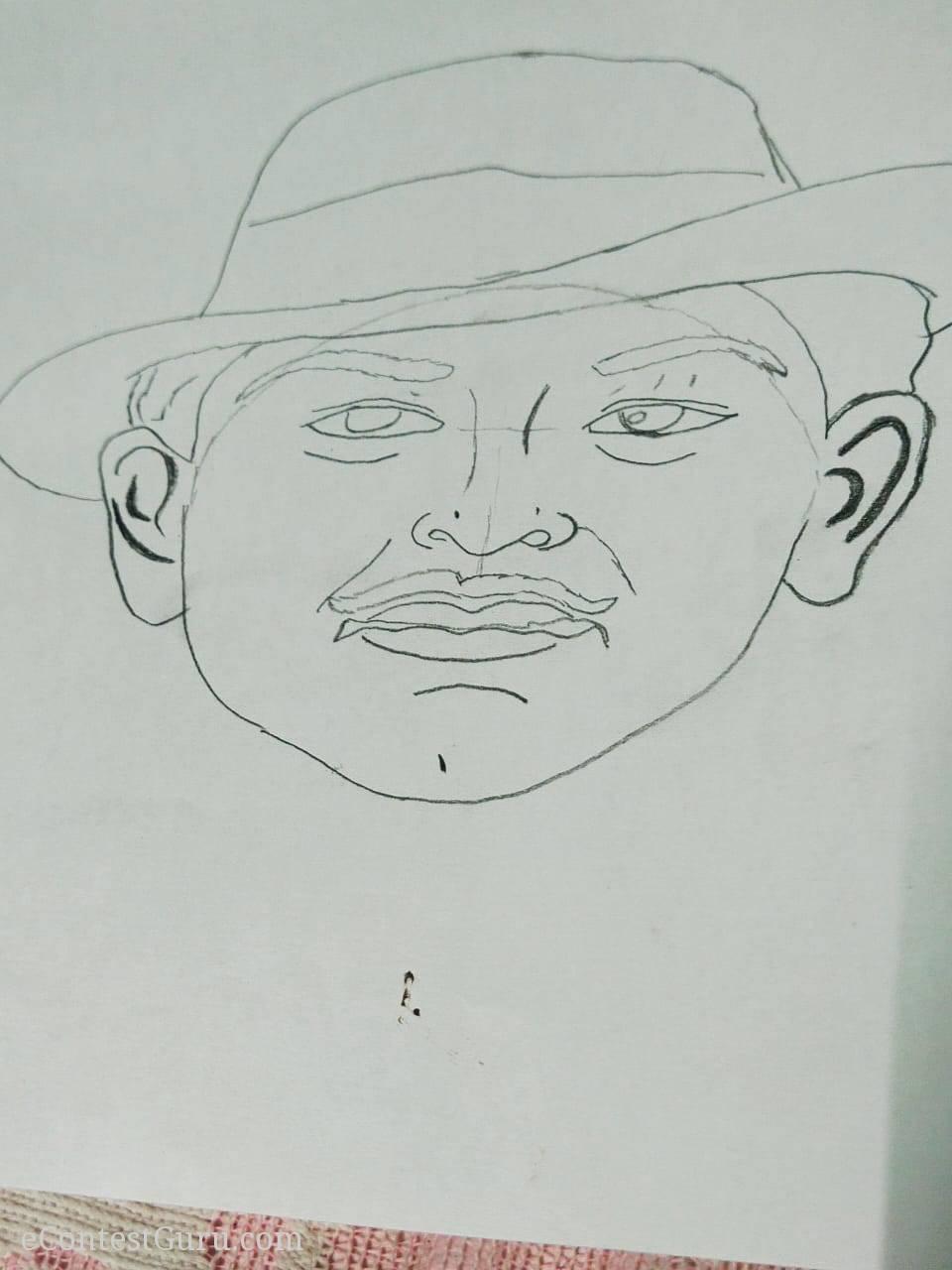 Bhagat Singh. pencil sketch.